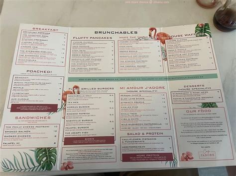 j'adore menu